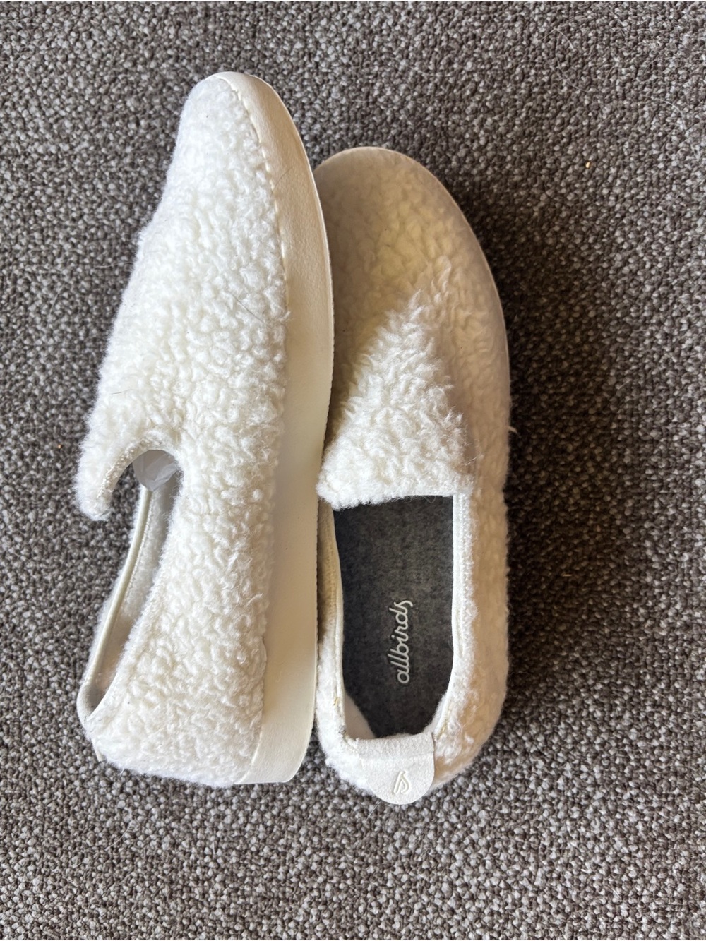 allbirds Women’s Cream Sherpa Wool Slip-On Shoes - Picture 6 of 7